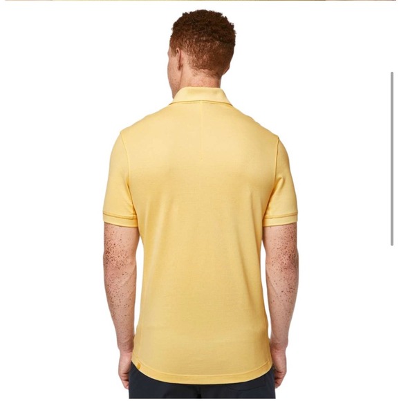 Lululemon Tech Pique Polo Short Sleeve Yellow Shirt Size Large Underarm Vents - Picture 6 of 11